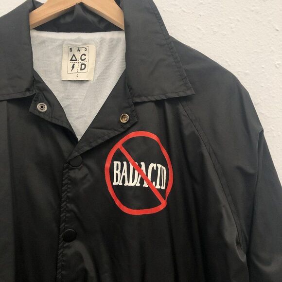 UNIF x Bad Acid Black Windbreaker Jacket - Size S - Picture 3 of 7
